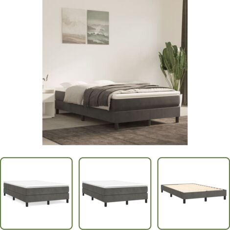 Letto a molle -  Struttura Letto a Rete a Molle Grigio Scuro 120x200 cm Velluto
