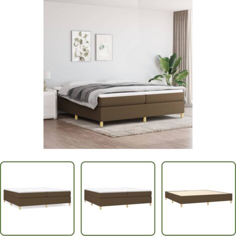 Letto a molle -  Struttura Letto a Rete a Molle Marrone Scuro 200x200 cm in Tessuto