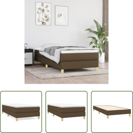 Letto a molle -  Struttura Letto a Rete a Molle Marrone Scuro 80x200 cm Tessuto
