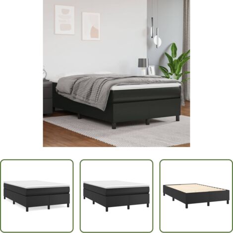 Letto a molle -  Struttura Letto a Rete a Molle Nero 120x200 cm in Similpelle