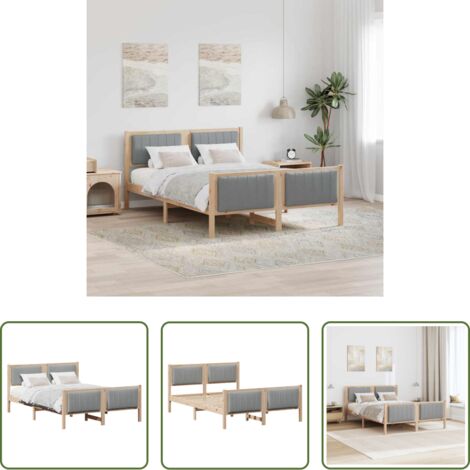 Letto a piattaforma -  Struttura del Letto Marrone e grigio chiaro 135 x 190 cm
