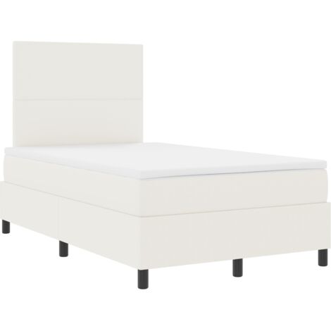 Letto a Rete con Materasso Panna Piccolo Doppio Tessuto Corduroy vidaXL