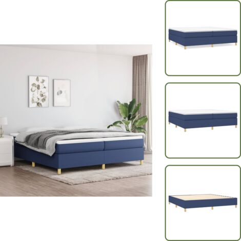 Letto a rete - vidaXL Struttura Letto a Rete a Molle Blu 200x200 cm in Tessuto -