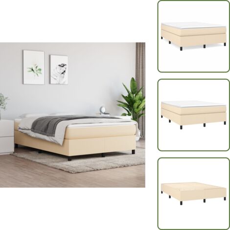 Letto a rete - vidaXL Struttura Letto a Rete a Molle Crema 140x200 cm in Tessuto -