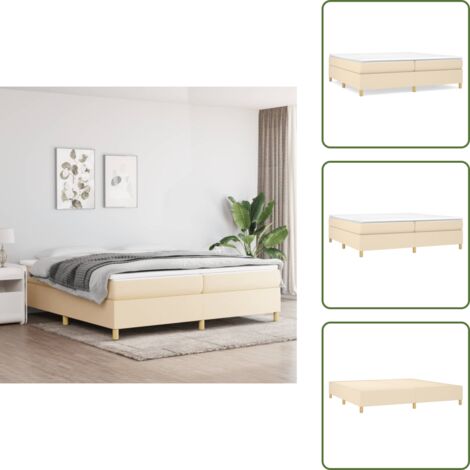 Letto a rete - vidaXL Struttura Letto a Rete a Molle Crema 200x200 cm in Tessuto -