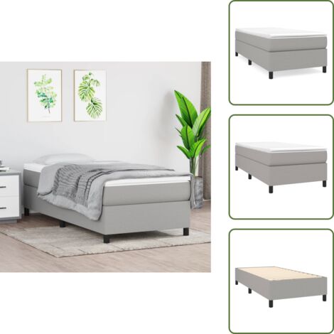 Letto a rete - vidaXL Struttura Letto a Rete a Molle Grigio Chiaro 100x200 cm Tessuto -