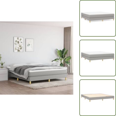 Letto a rete - vidaXL Struttura Letto a Rete a Molle Grigio Chiaro 180x200 cm Tessuto -