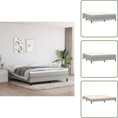 Letto a rete - vidaXL Struttura Letto a Rete a Molle Grigio Chiaro 180x200 cm Tessuto -