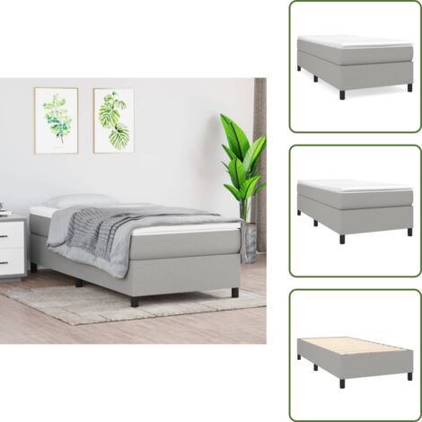 Letto a rete - vidaXL Struttura Letto a Rete a Molle Grigio Chiaro 90x190 cm Tessuto -