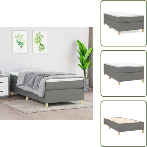 Letto a rete - vidaXL Struttura Letto a Rete a Molle Grigio Scuro 100x200 cm Tessuto - Letto in compensato
