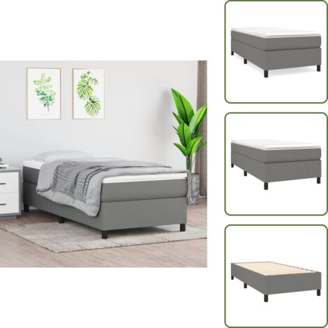 Letto a rete - vidaXL Struttura Letto a Rete a Molle Grigio Scuro 100x200 cm Tessuto - Letto in compensato