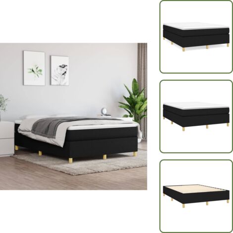 Letto a rete - vidaXL Struttura Letto a Rete a Molle Nero 140x190 cm in Tessuto - Letto in tessuto