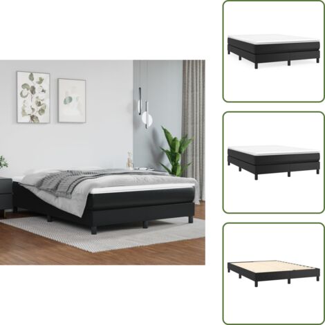 Letto a rete - vidaXL Struttura Letto a Rete a Molle Nero 140x200 cm in Similpelle - Letto in similpelle