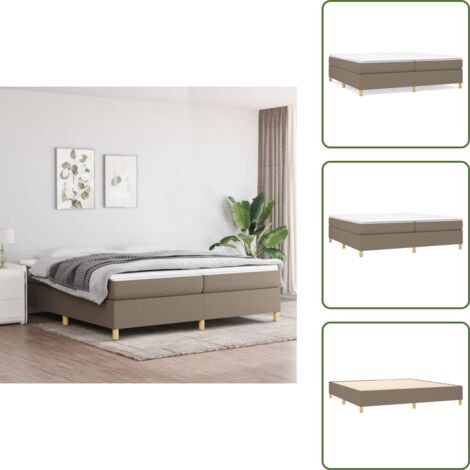 Letto a rete - vidaXL Struttura Letto a Rete a Molle Tortora 200x200 cm in Tessuto - Letto in tessuto