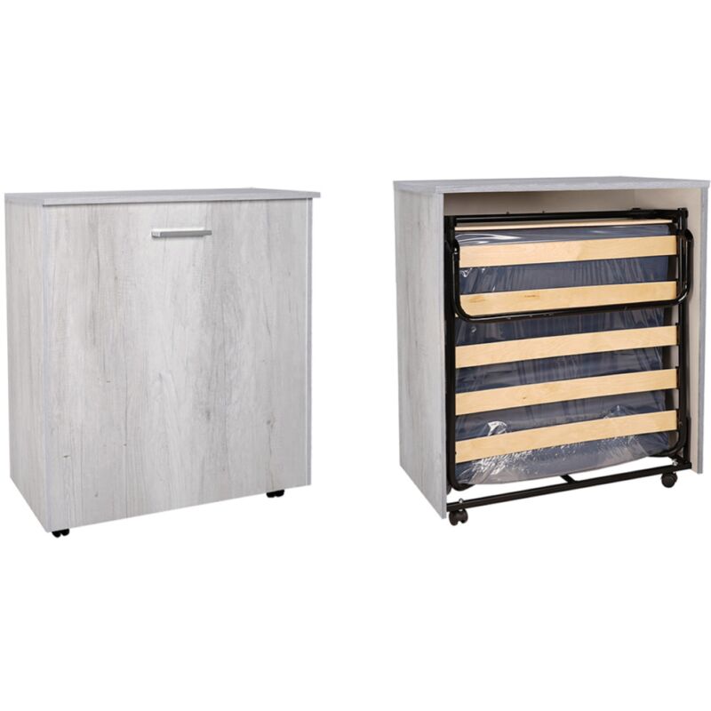 Letto A Scomparsa Estraibile Salvaspazio Con Materasso 80x180 Querc...