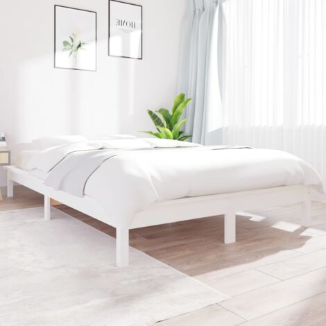 Tre varianti di letto x ADULTI bianco una piazza e mezza 120x200 in Pino  massello V-60.39-12W