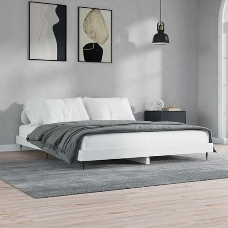 MAISON CHIC Letto adulto，Giroletto，Letto matrimonial，Struttura del letto Bianco 160x200 cm in Legno Multistrato DGVS9234122 MaisonChic