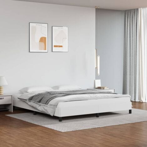 MAISON CHIC Letto adulto，Giroletto，Letto matrimonial，Struttura del letto Bianco 160x200 cm in Similpelle DGVS9692461 MaisonChic