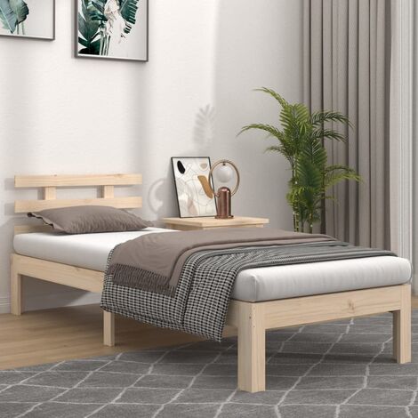 MAISON CHIC Letto adulto，Giroletto，Letto singolo，Struttura del letto in Legno Massello 90x200 cm DGVS6494196 MaisonChic