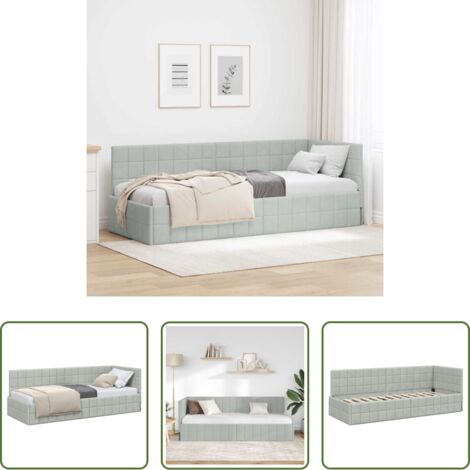 Letto angolare -  Cornice del letto ad angolo Grigio chiaro 80 cm x 200 cm