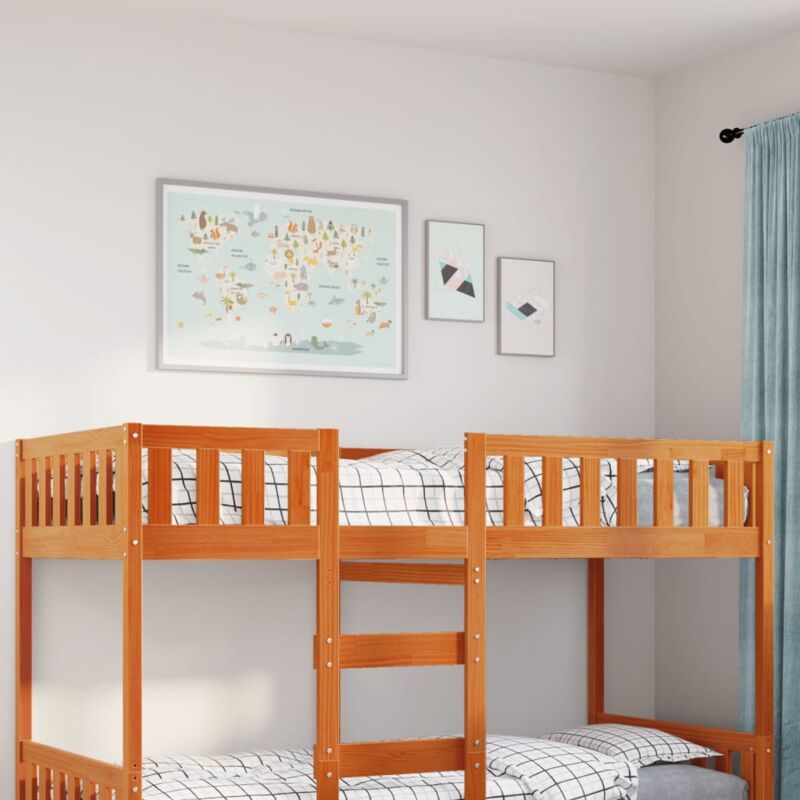 Letto Bambini senza Materasso Marrone Cera 90x190 cm Legno Pino