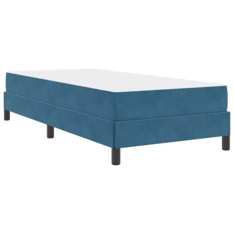 Letto box spring con materasso Blu Scuro 80 x 220 cm Velluto vidaXL