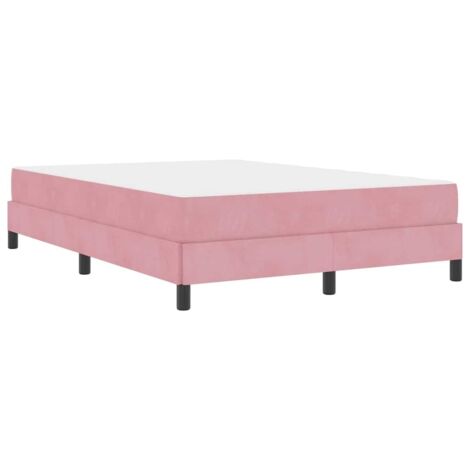 Letto box spring con materasso Rosa 140 x 210 cm Velluto vidaXL