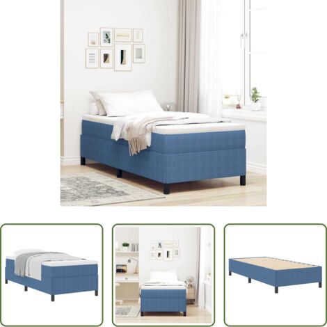 Letto Box Spring -  Letto a molle Blu 80 x 200 cm Tessuto in Cords