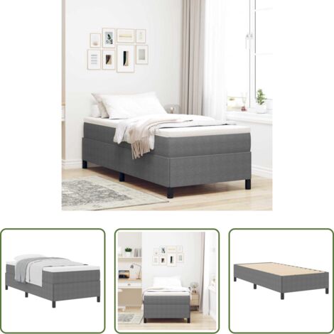 Letto Box Spring -  Letto a molle Grigio chiaro 100 x 200 cm Tessuto in Cords