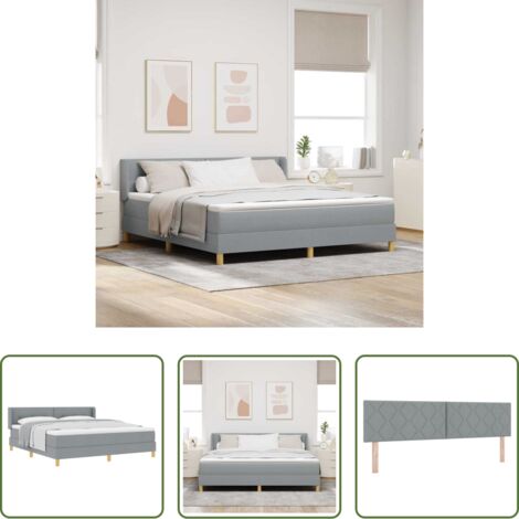 Letto box spring -  Letto a Molle&lt / strong&gt Grigio chiaro 180 x 200 cm