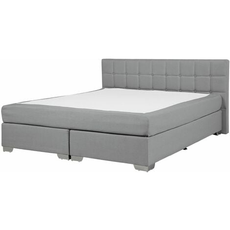 Letto 120x210cm a una piazza e mezza con testiera in microfibra grigio  LIT157