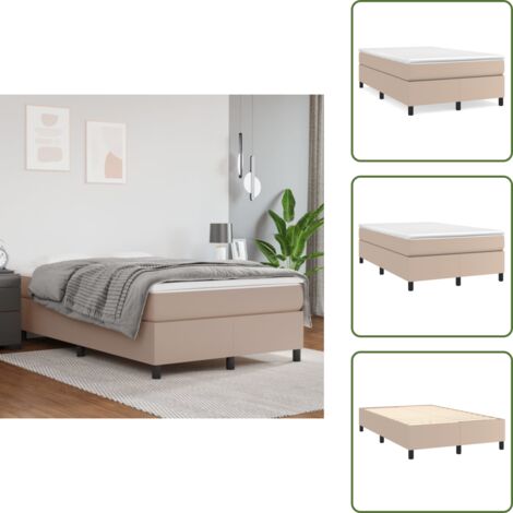Letto cappuccino - vidaXL Giroletto a Molle con Materasso Cappuccino 120x200cm Similpelle - Letto con similpelle