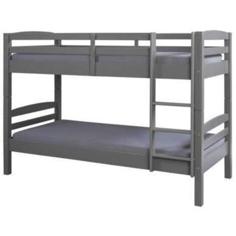 Letto castello Inter Link in pino tinto grigio 90x200