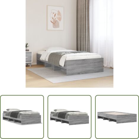 Letto con base a doghe -  Giroletto Grigio Sonoma 75x190 cm in Legno Multistrato