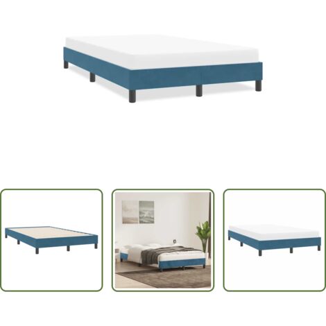 Letto con base a doghe -  Giroletto senza Materasso Blu Scuro 120x220 cm in Velluto