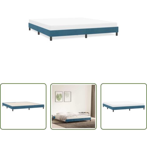 Letto con base a doghe -  Giroletto senza Materasso Blu Scuro 180x210 cm in Velluto