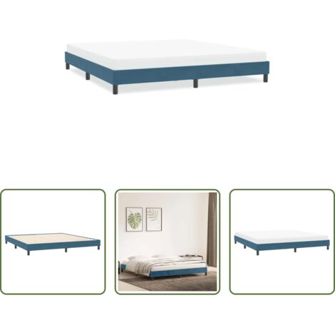 Letto con base a doghe -  Giroletto senza Materasso Blu Scuro 200x220 cm in Velluto