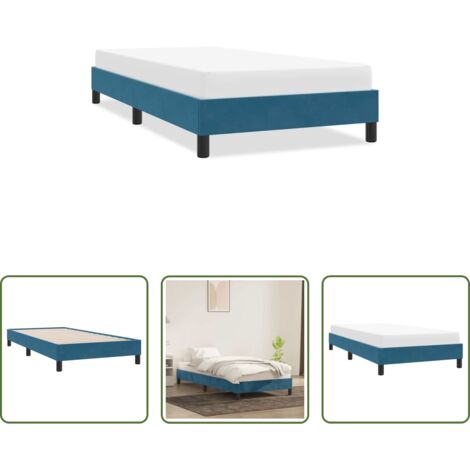 Letto con base a doghe -  Giroletto senza Materasso Blu Scuro 90x220 cm in Velluto