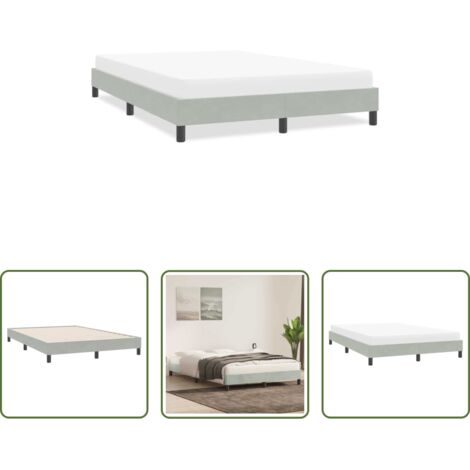 Letto con base a doghe -  Giroletto senza Materasso Grigio Chiaro 160x220 cm Velluto