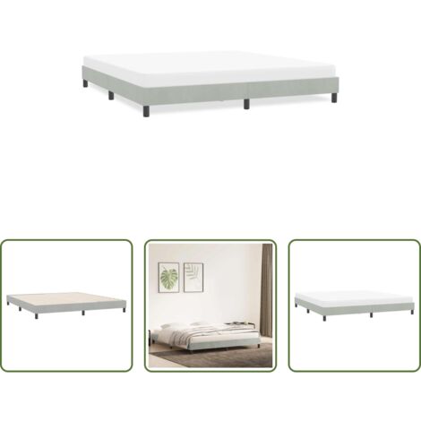 Letto con base a doghe -  Giroletto senza Materasso Grigio Chiaro 180x220 cm Velluto