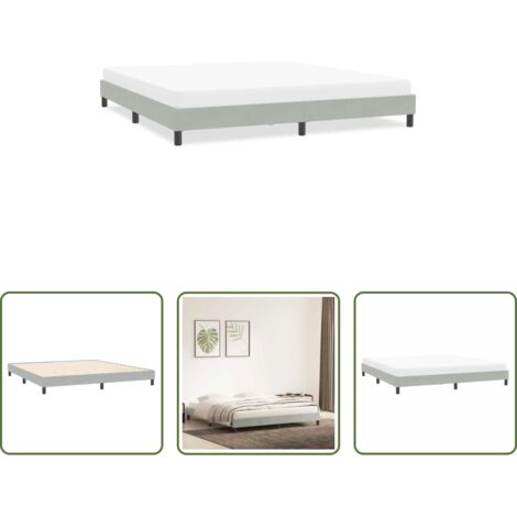 Letto con base a doghe -  Giroletto senza Materasso Grigio Chiaro 200x220 cm Velluto