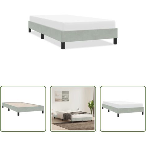 Letto con base a doghe -  Giroletto senza Materasso Grigio Chiaro 80x220 cm Velluto