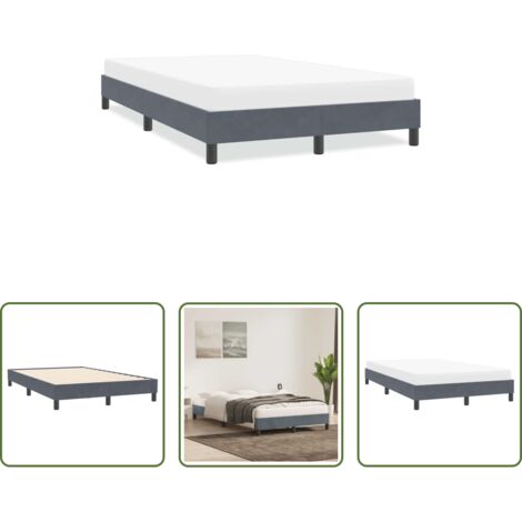 Letto con base a doghe -  Giroletto senza Materasso Grigio Scuro 120x210 cm Velluto
