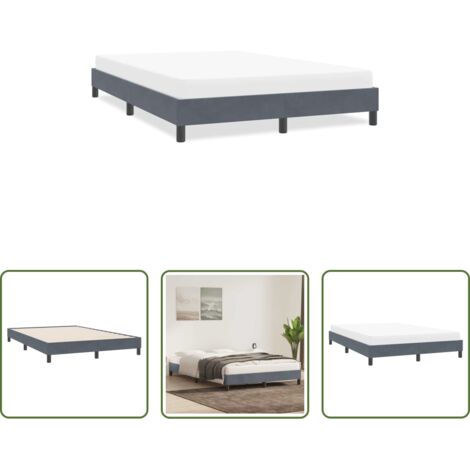 Letto con base a doghe -  Giroletto senza Materasso Grigio Scuro 160x220 cm Velluto