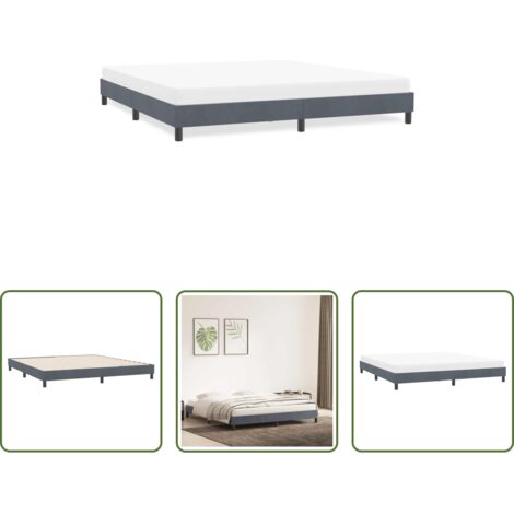 Letto con base a doghe -  Giroletto senza Materasso Grigio Scuro 180x210 cm Velluto