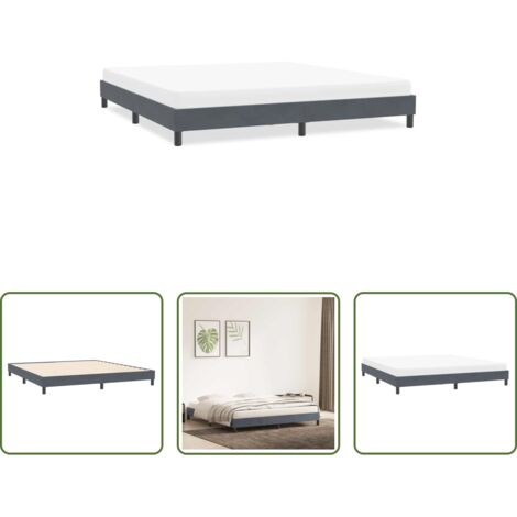 Letto con base a doghe -  Giroletto senza Materasso Grigio Scuro 200x220 cm Velluto