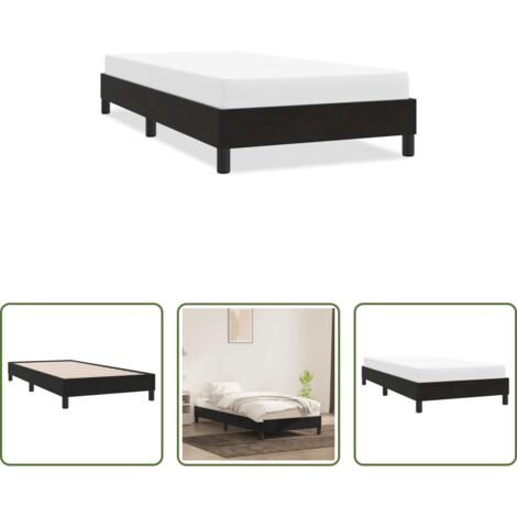 Letto con base a doghe -  Giroletto senza Materasso Nero 100x220 cm in Velluto