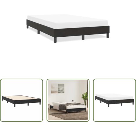 Letto con base a doghe -  Giroletto senza Materasso Nero 120x210 cm Velluto