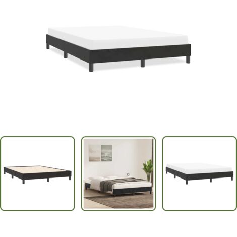 Letto con base a doghe -  Giroletto senza Materasso Nero 140x210 cm Velluto
