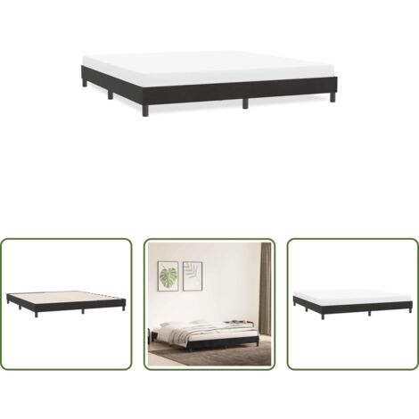 Letto con base a doghe -  Giroletto senza Materasso Nero 180x220 cm in Velluto